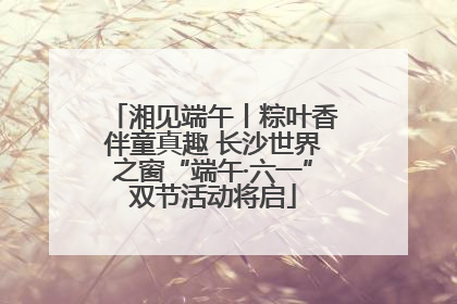 湘见端午丨粽叶香伴童真趣 长沙世界之窗“端午·六一”双节活动将启
