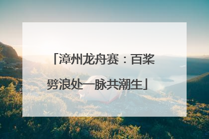 漳州龙舟赛：百桨劈浪处一脉共潮生