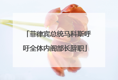 菲律宾总统马科斯呼吁全体内阁部长辞职