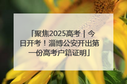 聚焦2025高考｜今日开考！淄博公安开出第一份高考户籍证明