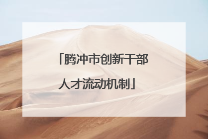 腾冲市创新干部人才流动机制