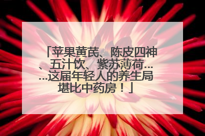 苹果黄芪、陈皮四神、五汁饮、紫苏薄荷……这届年轻人的养生局堪比中药房！