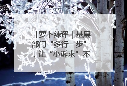 萝卜辣评｜基层部门“多行一步”，让“小诉求”不缺席法治守护