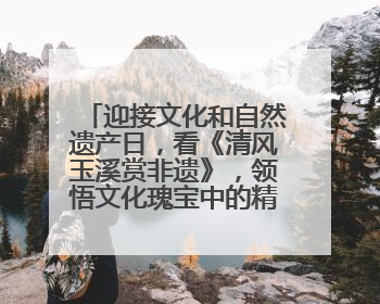 迎接文化和自然遗产日，看《清风玉溪赏非遗》，领悟文化瑰宝中的精神启示