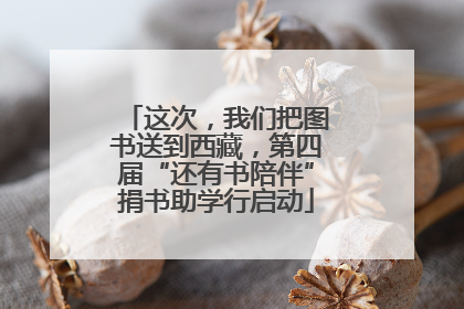 这次，我们把图书送到西藏，第四届“还有书陪伴”捐书助学行启动