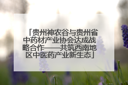 贵州神农谷与贵州省中药材产业协会达成战略合作——共筑西南地区中医药产业新生态