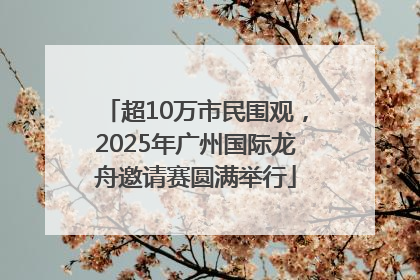 超10万市民围观，2025年广州国际龙舟邀请赛圆满举行