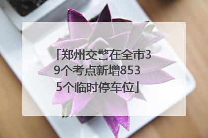 郑州交警在全市39个考点新增8535个临时停车位