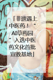 非遗遇上中医药！“AI草药园”入选中医药文化首批宣教基地