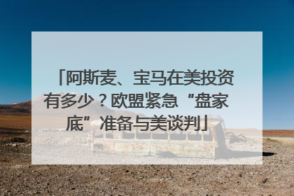 阿斯麦、宝马在美投资有多少？欧盟紧急“盘家底”准备与美谈判