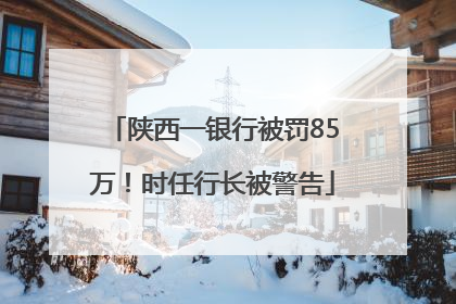 陕西一银行被罚85万！时任行长被警告