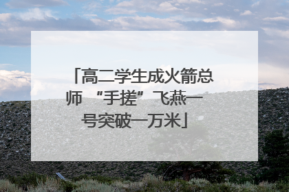 高二学生成火箭总师 “手搓”飞燕一号突破一万米