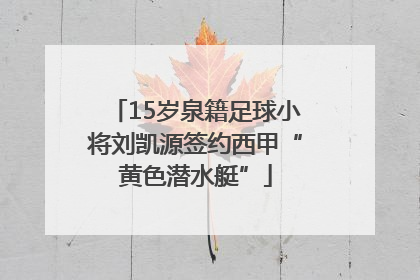 15岁泉籍足球小将刘凯源签约西甲“黄色潜水艇”