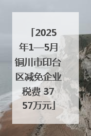 2025年1—5月铜川市印台区减免企业税费 3757万元