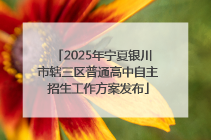 2025年宁夏银川市辖三区普通高中自主招生工作方案发布