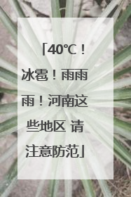40℃！冰雹！雨雨雨！河南这些地区 请注意防范