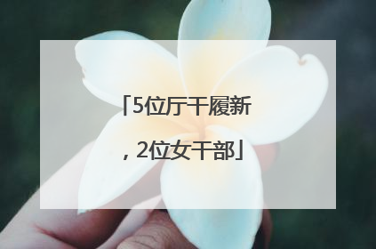 5位厅干履新，2位女干部