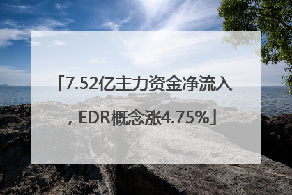 7.52亿主力资金净流入，EDR概念涨4.75%